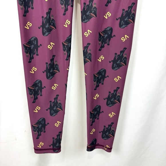 Victorias Secret Womens Black Panther Leggings Purple 7/8 Tight High Rise Sz M - Picture 4 of 14